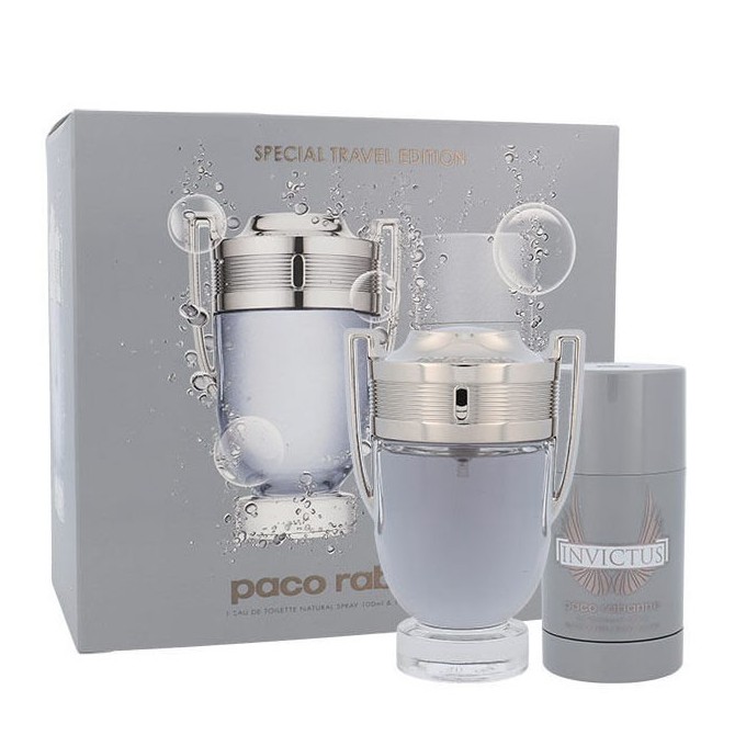 Paco Rabanne Invictus rinkinys EDT 100 ml ir dezodorantas Invictus 75 ml