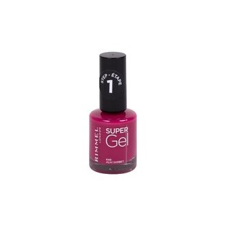 Rimmel Super Gel STEP1 - Gel nail polish 12 ml 016 Cerise Pop