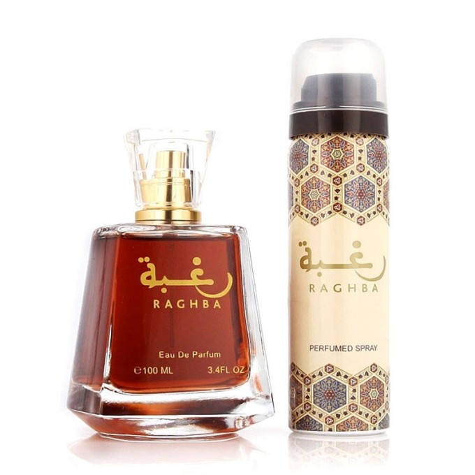 Lattafa Raghba dovanų rinkinys - EDP 100 ml ir purškiamas dezodorantas 50 ml