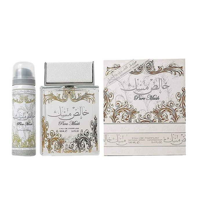 Lattafa Pure Musk rinkinys EDP 100 ml ir purškiamas dezodorantas 100 ml moterims