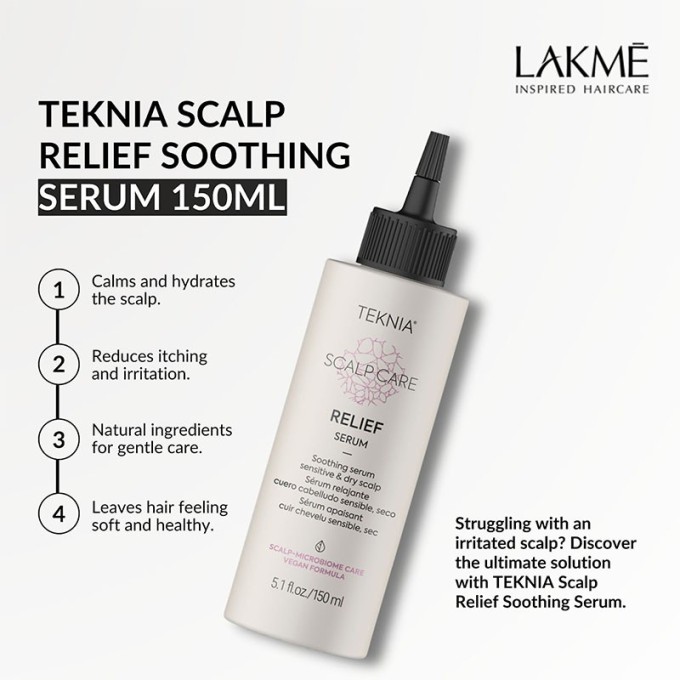 Lakmé Teknia Scalp Care Relief Serum - serumas jautriai ir sausai galvos odai, 150 ml
