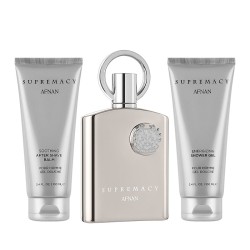Afnan Supremacy Silver Dovanų rinkinys EDP 100 ml, dušo želė 100 ml ir balsamas po skutimosi100 ml