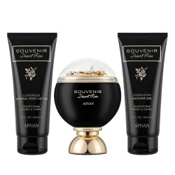 Afnan Souvenir Desert Rose dovanų rinkinys – EDP 100 ml, dušo želė 100 ml ir kūno losjonas 100 ml