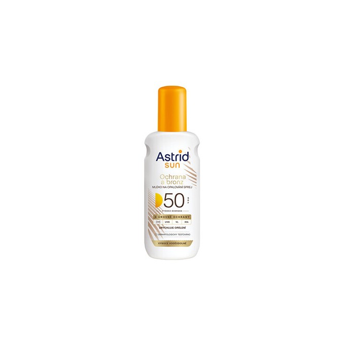 Astrid Bronz SPF 50 - purškiamas apsauginis losjonas nuo saulės, 150 ml
