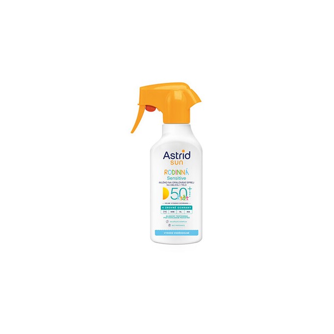 Astrid Sensitive Spray SPF 50+ - saulės losjoans su SPF 50+ visai šeimai, 270 ml