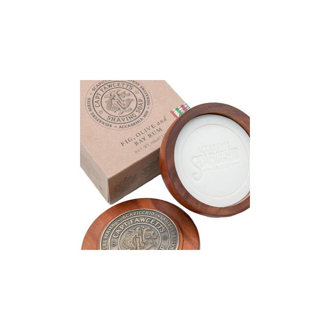 Captain Fawcett Scapicchio Shaving Soap - skutimosi muilas medinėje dėžutėje