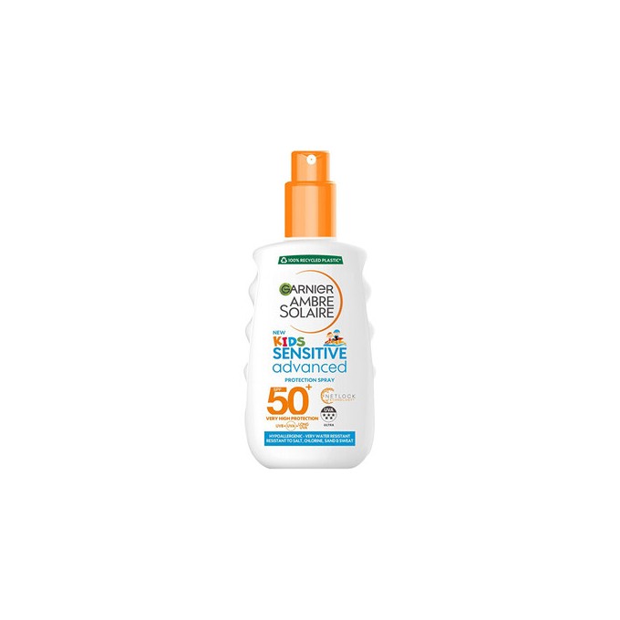 GARNIER Ambre Solaire Protection Spray SPF 50+ - Vaikiškas apsauginis purškiklis jautriai odai, 150