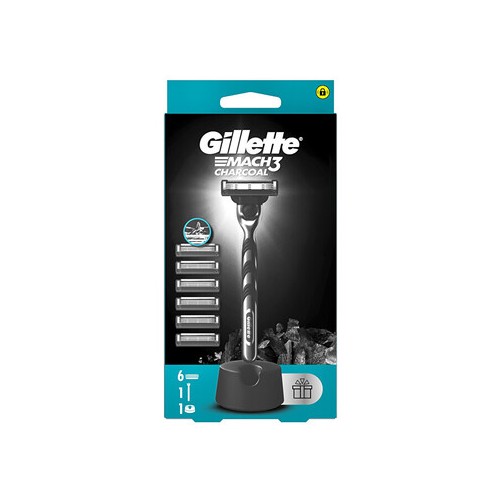 Gillette Mach3 Charcoal - Holicí strojek + 6 náhradních hlavic
