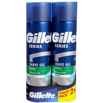 Gillette Series Shave Gel Duopack - Dárková sada gelů na holení pro citlivou pleť 200ml