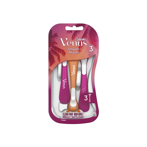 Gillette Venus Smooth Miami - vienkartiniai skustuvai, 3 vnt.