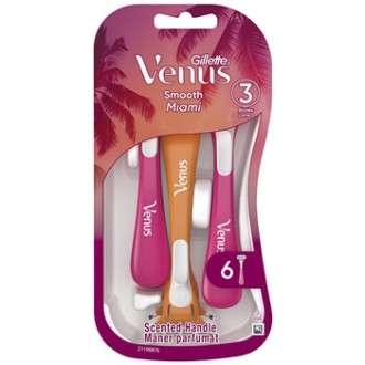 Gillette Venus Smooth Miami - vienkartiniai skustuvai, 6 vnt.