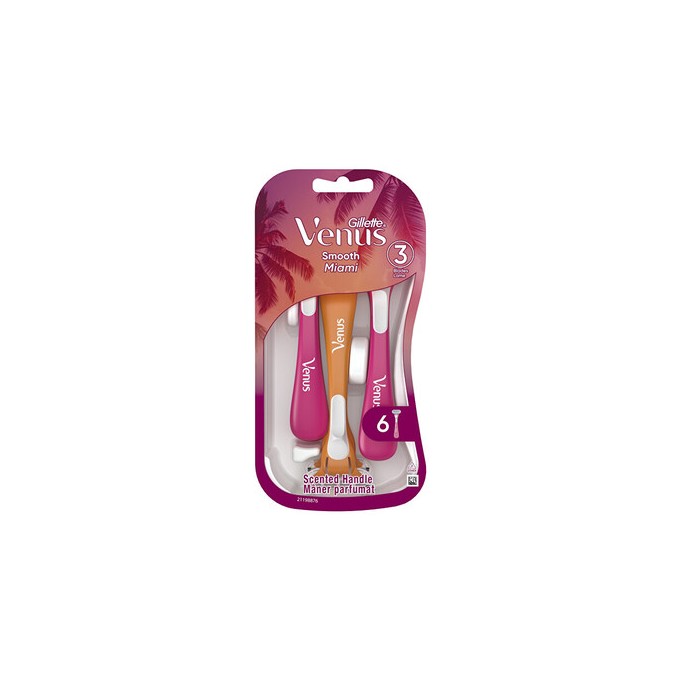 Gillette Venus Smooth Miami - vienkartiniai skustuvai, 6 vnt.