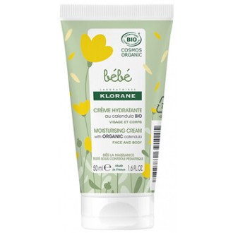 Klorane Bebe Moisturising Cream - Drėkinamasis kremas su ekologiškomis medetkomis, 50 ml