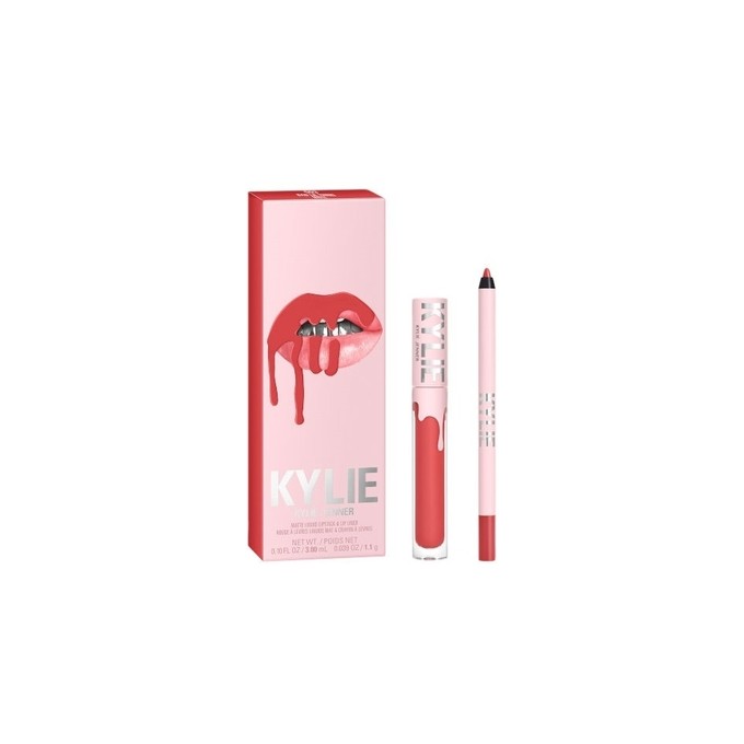 Kylie Cosmetics Matte Liquid Lipstick + Lip Liner Set - dekoratyvinės kosmetikos rinkinys 401