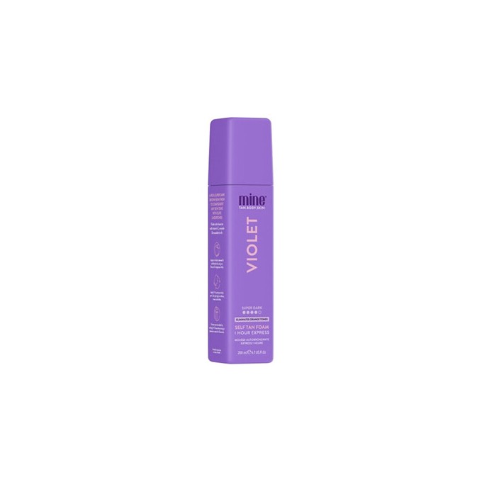 Minetan Violet Self Tan Foam - Self-tanning foam for a dark brown tan with an olive undertone 200 ml