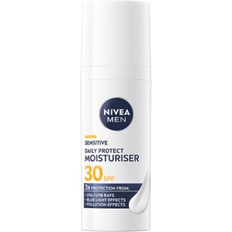 Nivea Men Sensitive Daily Protect Moisturiser - Drėkinamasis dieninis kremas vyrams, SPF 30 50 ml