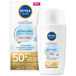 Nivea Sun Ultra Light Tinted Fluid SPF 50+ - Itin lengvas tonuojantis veido skystis su SPF 50+, 40