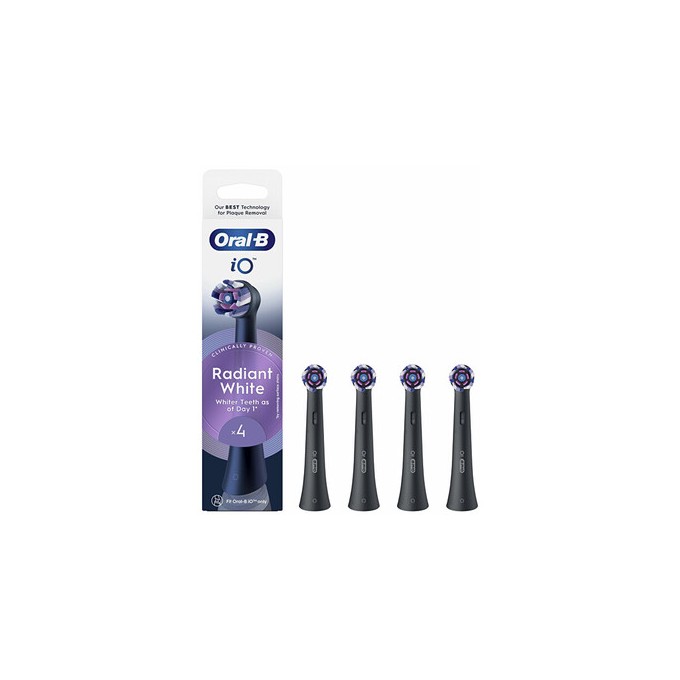 Oral B iO Radiant ( White Black ) - Keičiamos šepetėlių galvutės, 4 vnt.