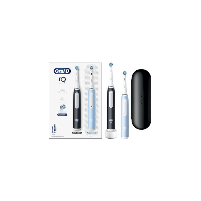 Oral B iO Series 3 Duo ( Black/Ice Blue ) - Elektrinis dantų šepetėlis