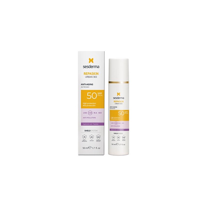 Sesderma Repaskin Urban 365 Anti-Age Facial Sunscreen SPF 50 - apsauginis veido kremas su senėjimą