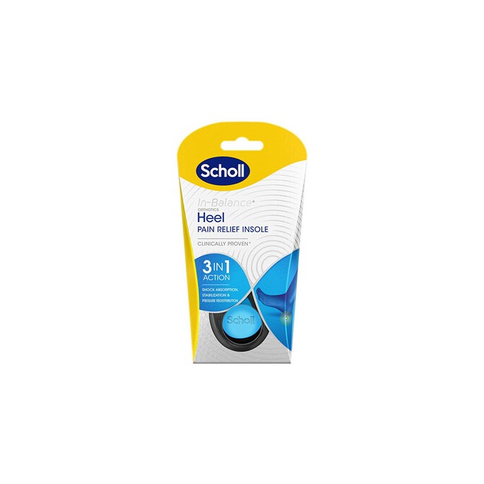 Scholl In-Balance Heel Pain Relief Insole - ortopediniai vidpadžiai batams, Large, 1 pora