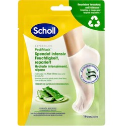 Scholl PediMask Foot Mask - drėkinamoji pėdų kaukė su Aloe Vera, 1 pora