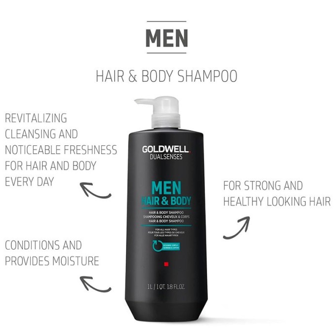 Goldwell Men´s Dualsenses Men ( Hair & Body Shampoo) Shampoo & Shower Gel 1000 ml