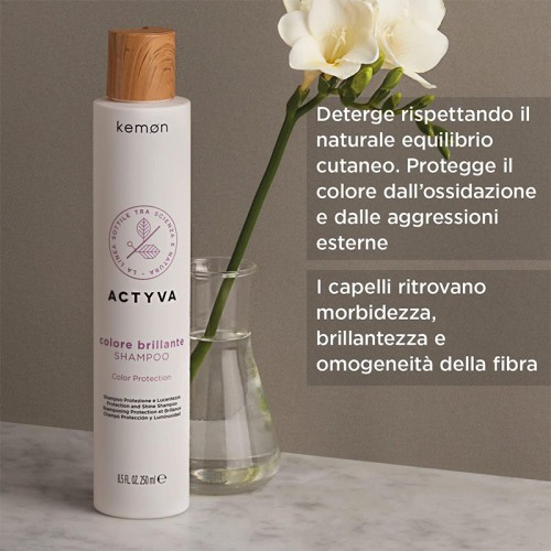 Kemon Actyva Colore Brilliante Shampoo - šampūnas dažytiems plaukams, 250 ml