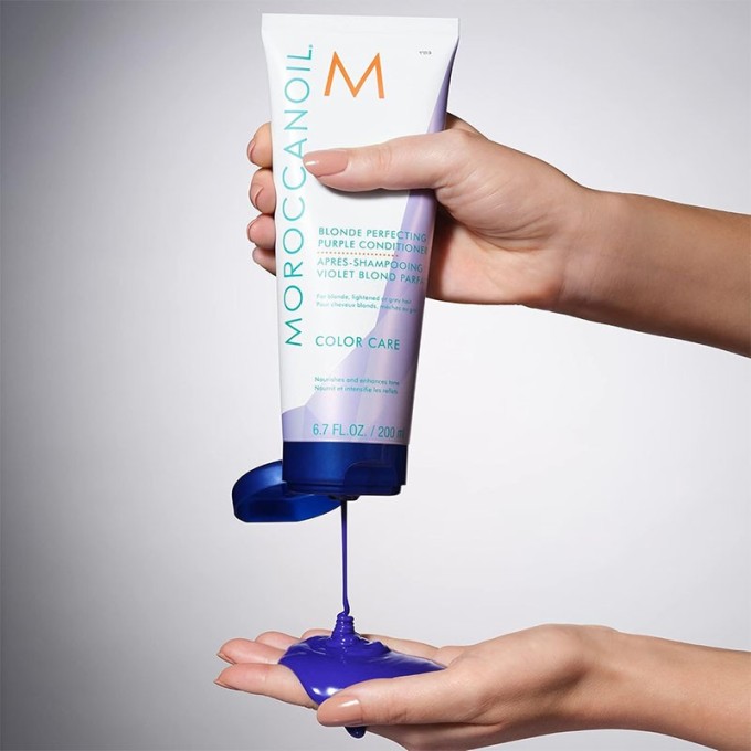 Moroccanoil Color Care Blonde Perfecting Purple Conditioner - tonuojantis kondicionierius su