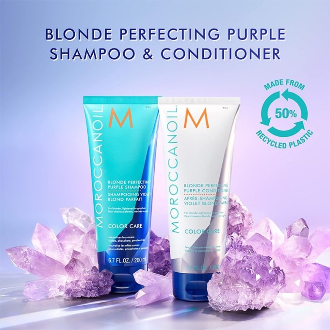 Moroccanoil Color Care Blonde Perfecting Purple Conditioner - tonuojantis kondicionierius su