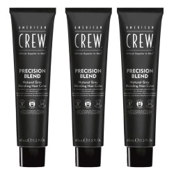 American Crew Precision Blend Natural Gray Coverage - Toning hair mousse for gray hair, 3 x 40 ml -