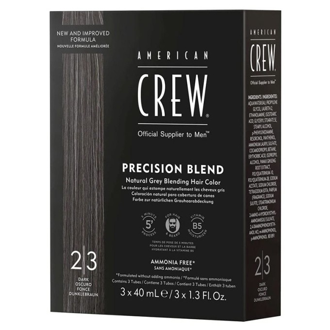 American Crew PRECISION BLEND Natural Gray Coverage - Toning hair mousse for gray hair 3 x 40 ml