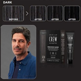 American Crew PRECISION BLEND Natural Gray Coverage - Toning hair mousse for gray hair 3 x 40 ml 2