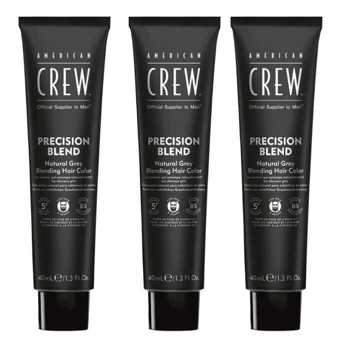American Crew PRECISION BLEND Natural Gray Coverage - Toning hair mousse for gray hair 3 x 40 ml