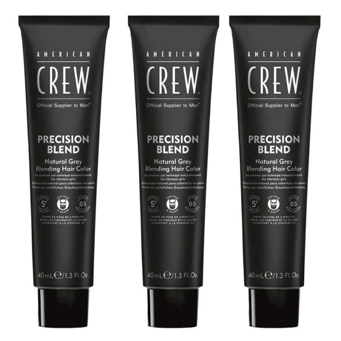 American Crew PRECISION BLEND Natural Gray Coverage - Toning hair mousse for gray hair 3 x 40 ml