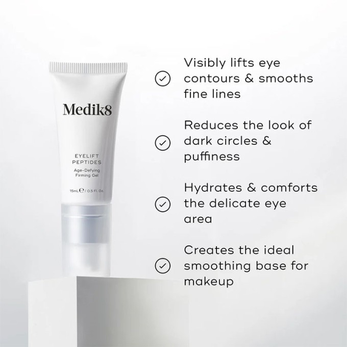 Medik8 Eyelift Peptides Age Defying Firming Gel - priešraukšlinis stangrinantis paakių gelis, 15 ml