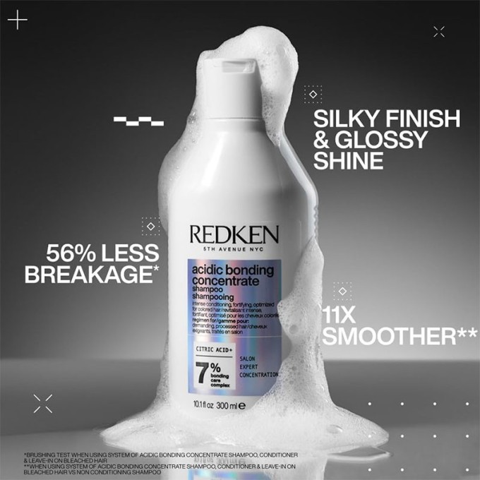 Redken Acidic Bonding Concentrate Shampoo - atkuriamasis apsauginis šampūnas pažeistiems plaukams