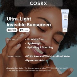 COSRX Ultra Light Invisible Sunscreen SPF 50 - Hydrating skin cream na opalování 50 ml