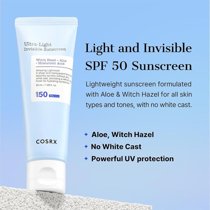 COSRX Ultra Light Invisible Sunscreen SPF 50 - Hydrating skin cream na opalování 50 ml