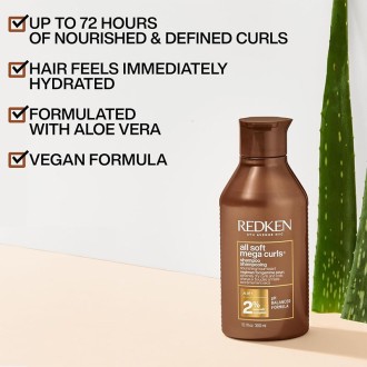 Redken All Soft Mega Curls Shampoo (dry curly and wavy hair) 300 ml 2