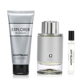 Mont Blanc Explorer Platinum Dovanų rinkinys vyrams - EDP 100 ml, EDT 7.5 ml ir dušo želė 100 ml 2