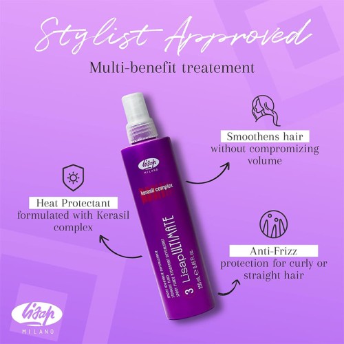 Lisap Ultimate Straight Fluid - tiesinimo purškiklis, apsaugantis nuo karščio, 250 ml