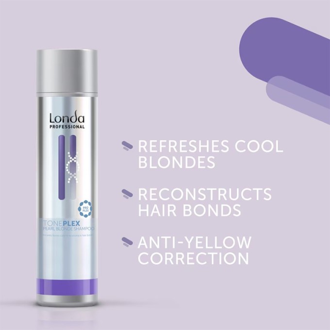 Londa Professional Toneplex Pearl Blonde Shampoo - šampūnas šviesiems ir žiliems plaukams su