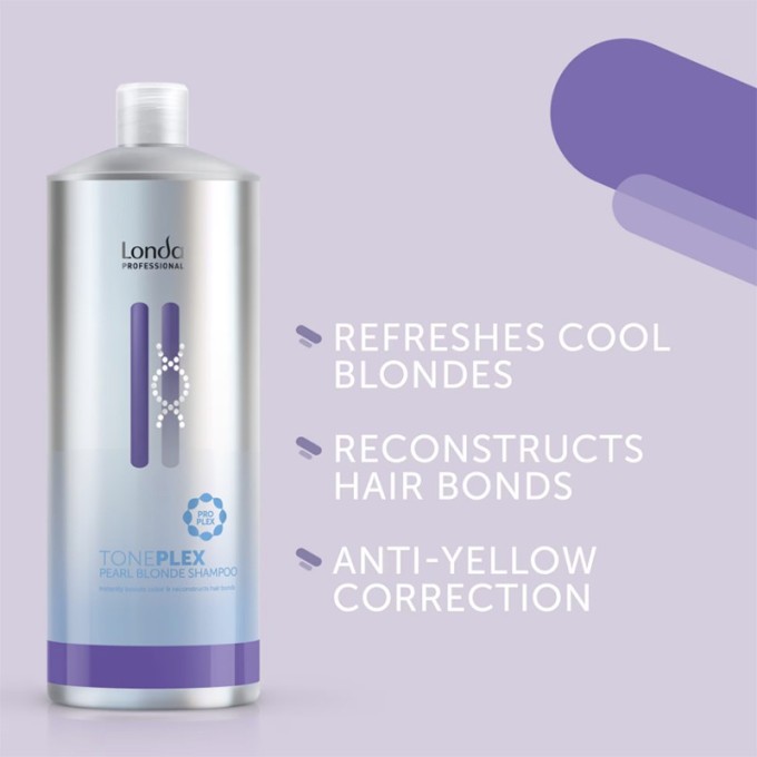 Londa Professional Toneplex Pearl Blonde Shampoo - šampūnas šviesiems ir žiliems plaukams su