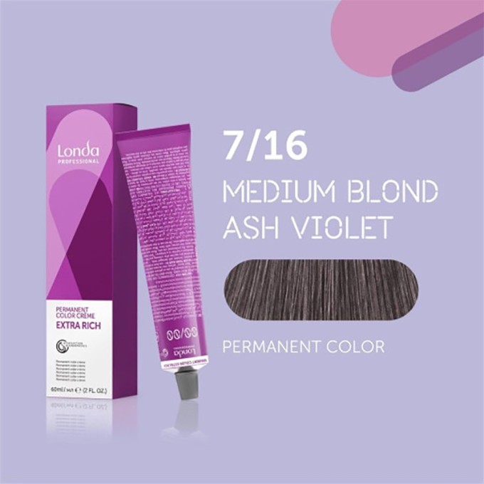 Londa Professional Permanent Color Extra Rich Creme - ilgalaikiai plaukų dažai 7/16