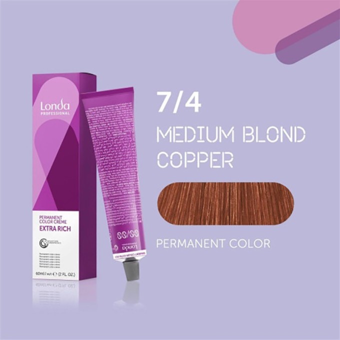 Londa Professional Permanent Color Extra Rich Creme - ilgalaikiai plaukų dažai 7/4