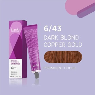 Londa Professional Permanent Color Extra Rich Creme - ilgalaikiai plaukų dažai 6/43 Dark Blond 2
