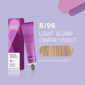 Londa Professional Permanent Color Extra Rich Creme - ilgalaikiai plaukų dažai 8/96 Light Blond 2