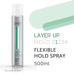 Londa Professional Layer Up Flexible Hold Spray - lanksčios fiksacijos plaukų lakas, 500 ml