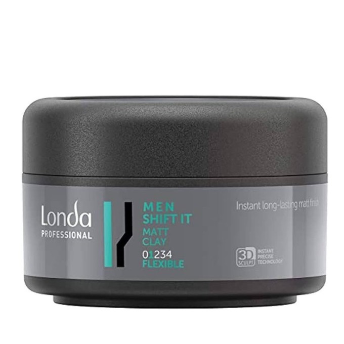 Londa Professional MEN Shift It Matt Clay - plaukų formavimo molis, suteikiantis ilgalaikį matinį